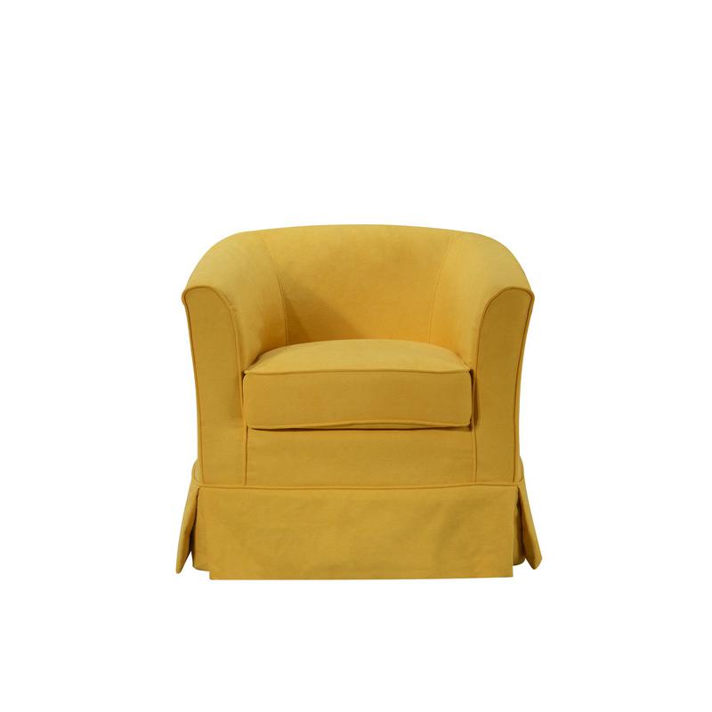 Tucker Yellow Woven Fabric Swivel Barrel Chair. Picture 2