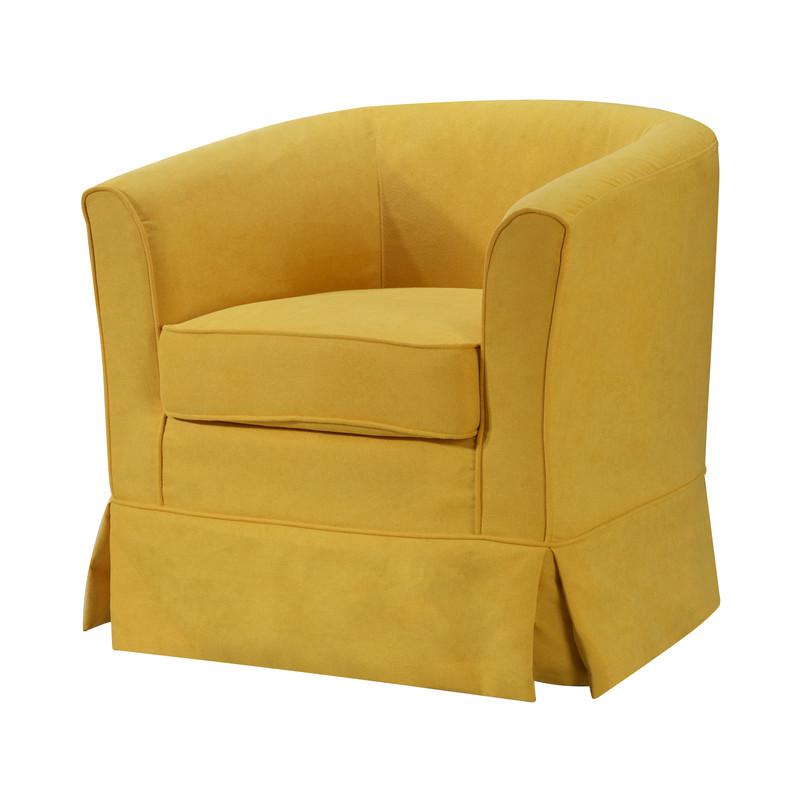 Tucker Yellow Woven Fabric Swivel Barrel Chair. Picture 1