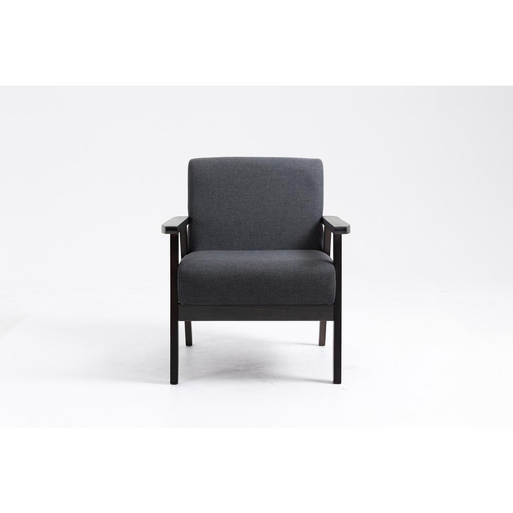 Bahamas Dark Gray Linen Fabric Chair. Picture 3