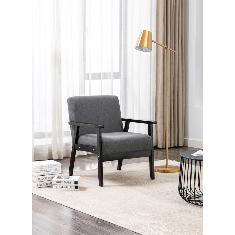 Bahamas Dark Gray Linen Fabric Chair. Picture 2