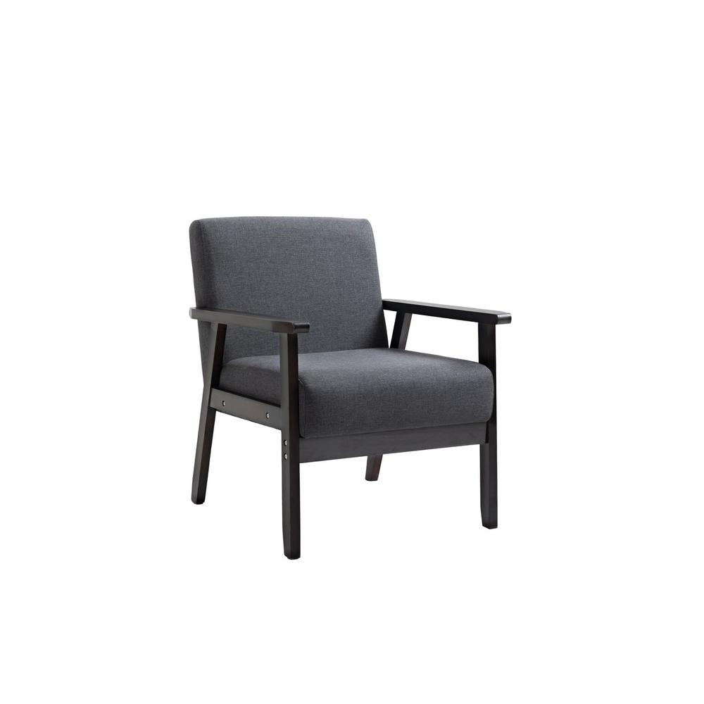 Bahamas Dark Gray Linen Fabric Chair. Picture 1
