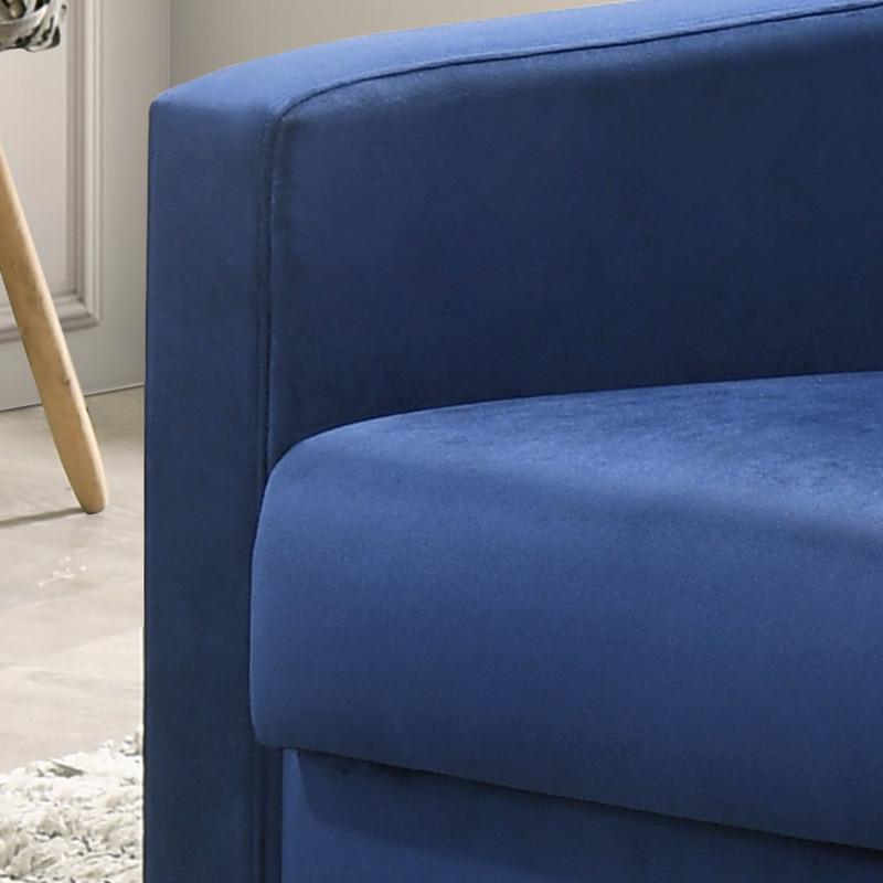 Hale Blue Velvet Accent Armchair with Tufting. Picture 4