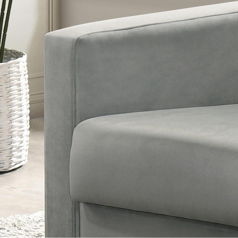 Hale Light Gray Velvet Accent Armchair with Tufting. Picture 4