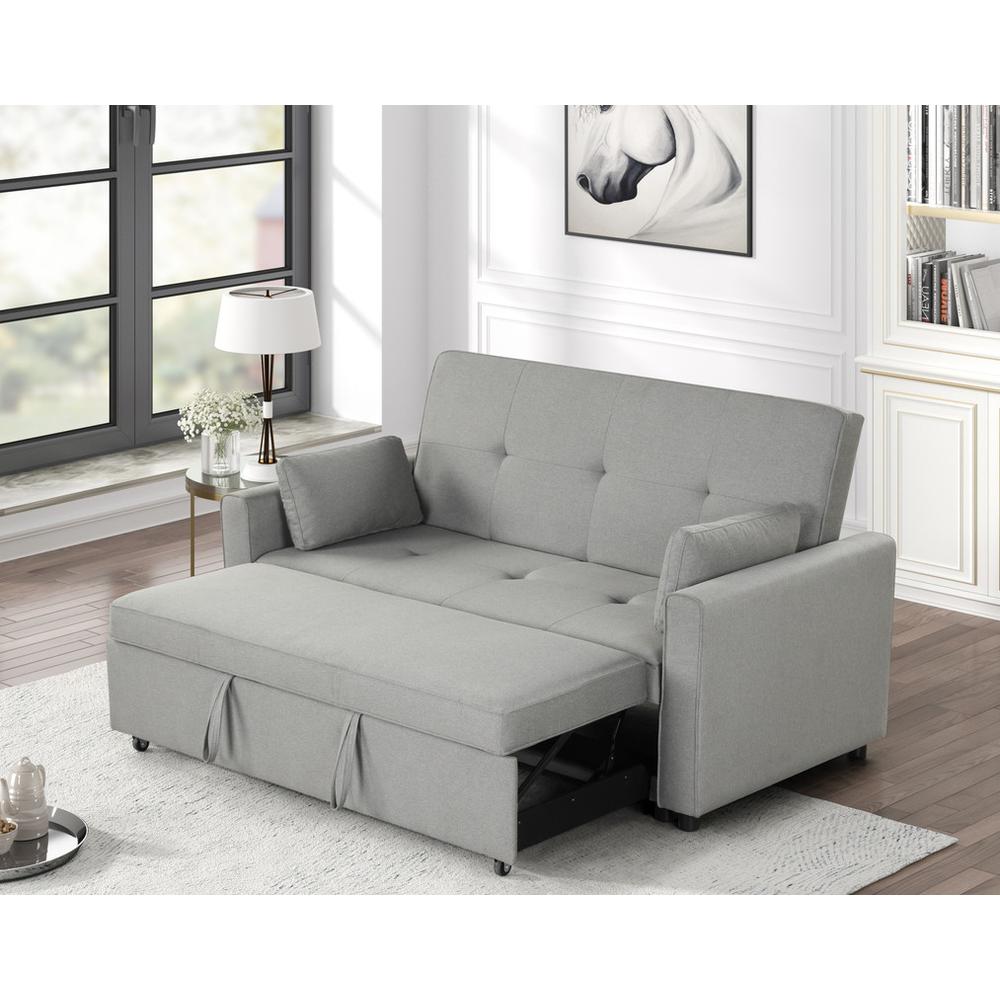 Fabian Gray Convertible Sleeper Sofa with Pillows. Picture 4