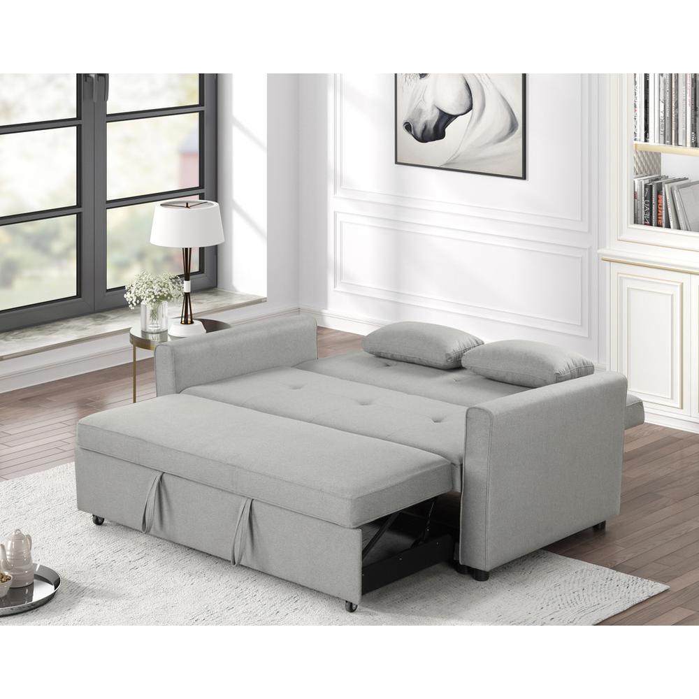 Fabian Gray Convertible Sleeper Sofa with Pillows. Picture 5