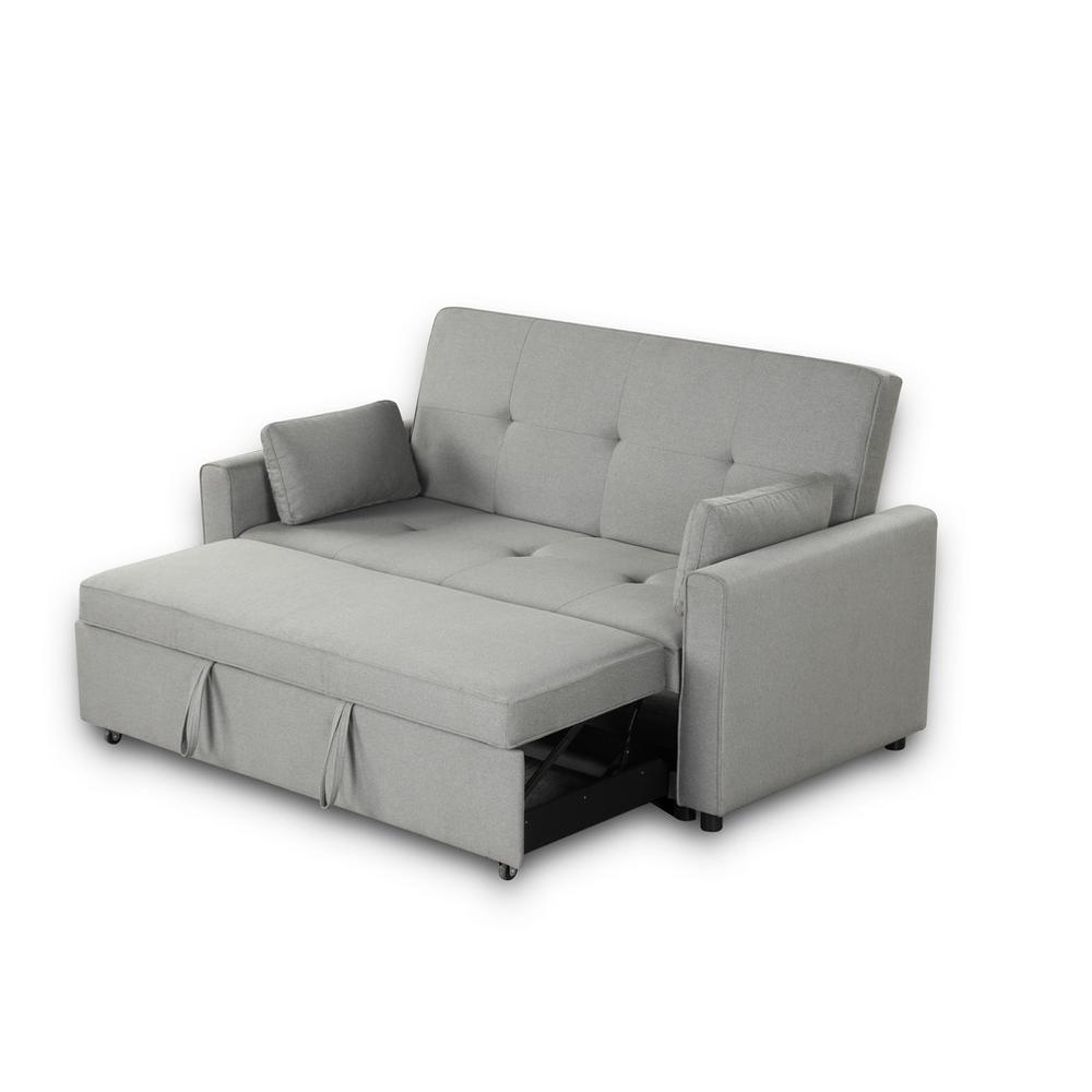Fabian Gray Convertible Sleeper Sofa with Pillows. Picture 2