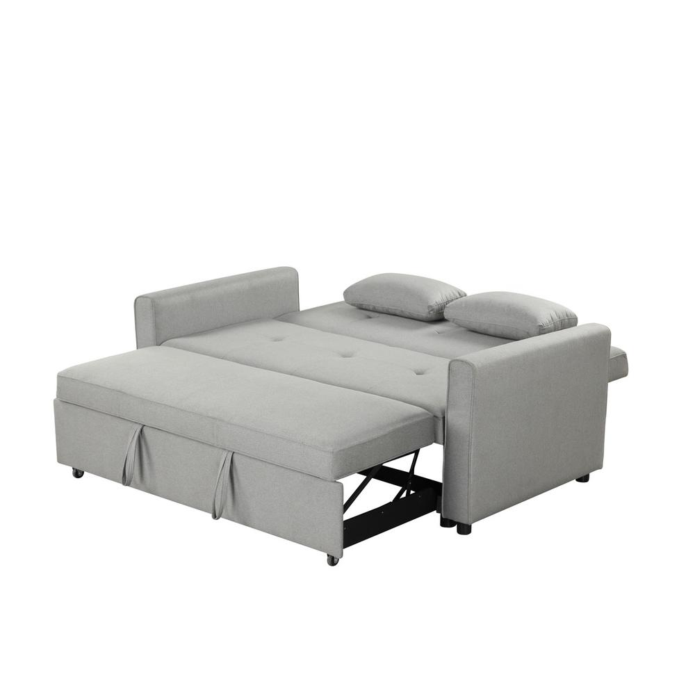 Fabian Gray Convertible Sleeper Sofa with Pillows. Picture 3