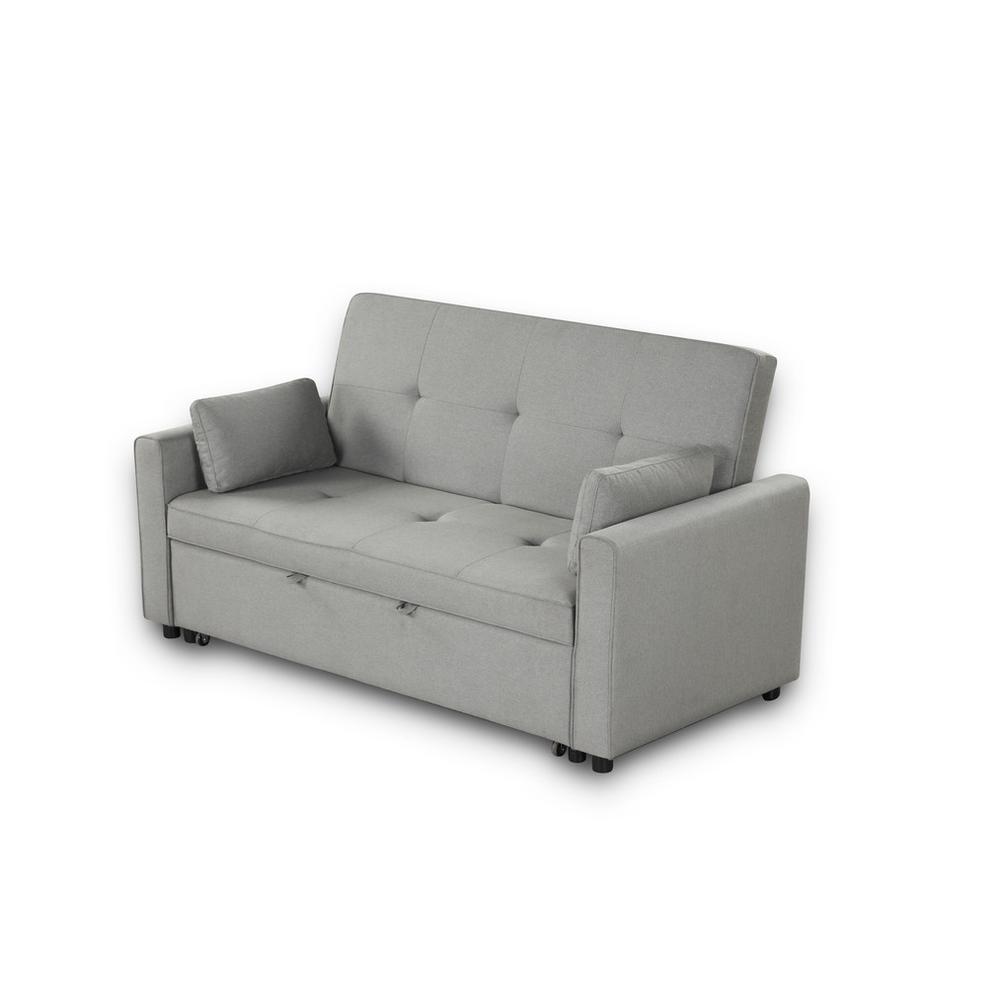 Fabian Gray Convertible Sleeper Sofa with Pillows. Picture 1