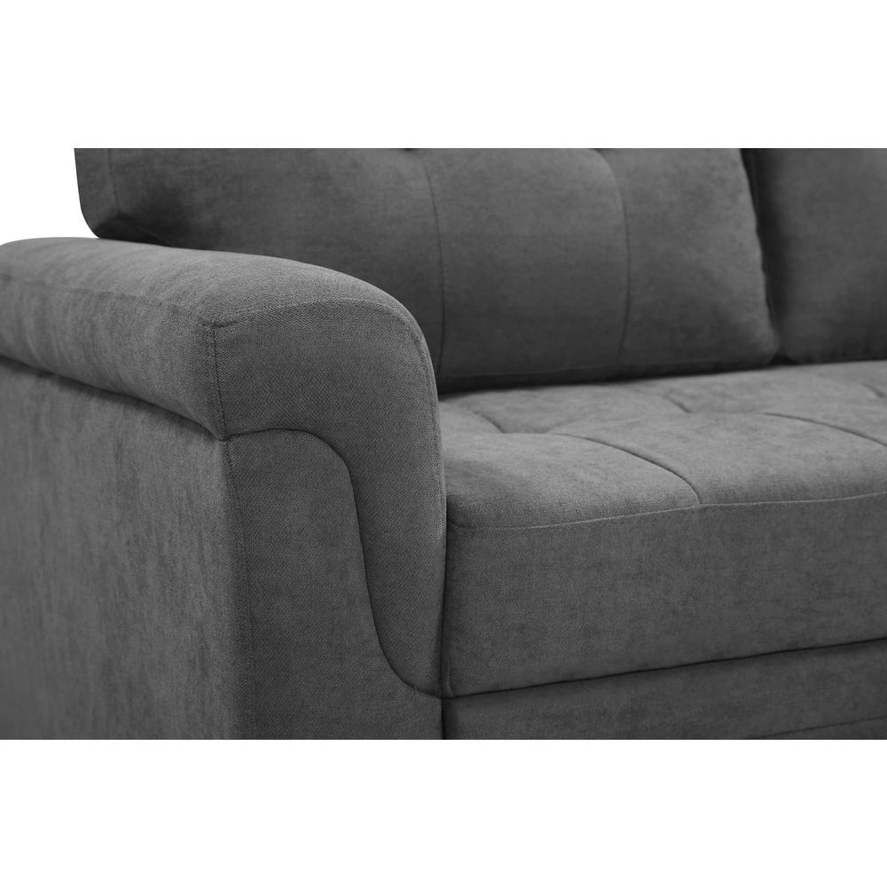 Connor Gray Fabric Reversible Sectional Sleeper Sofa Chaise with Storage. Picture 8