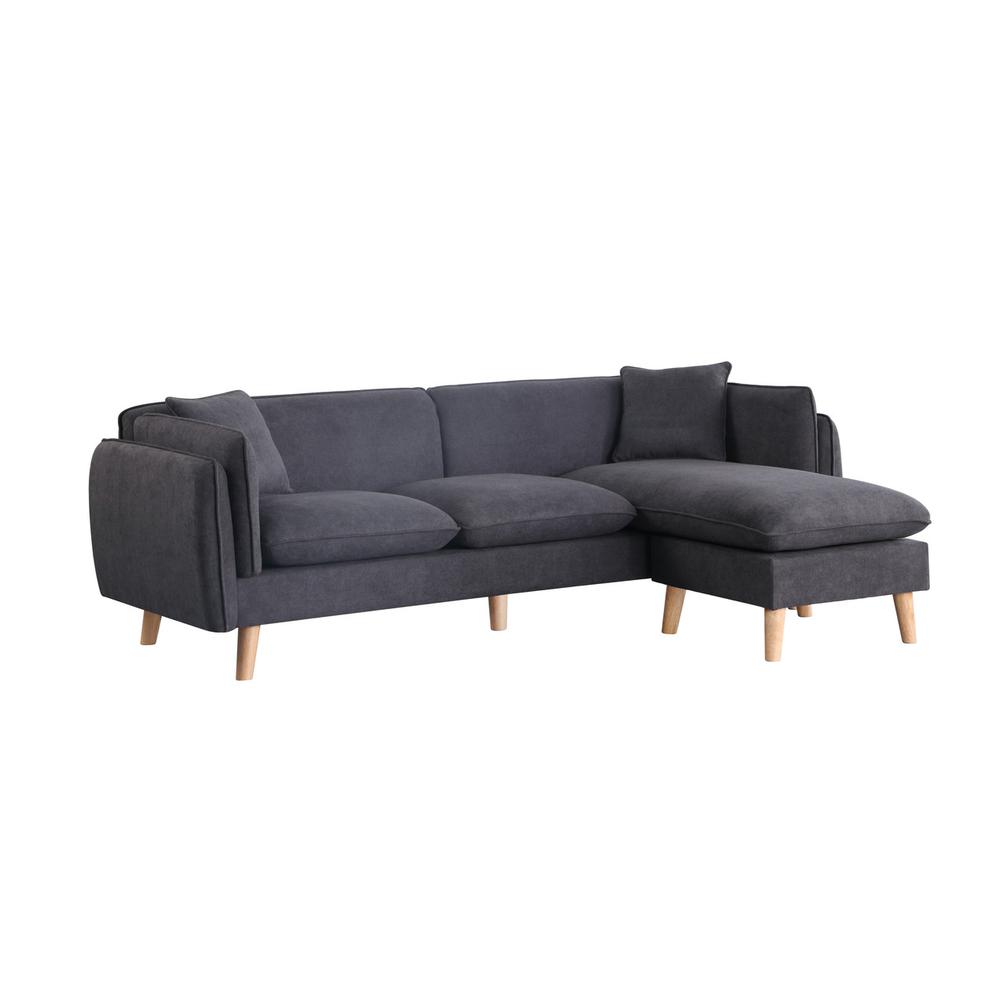 Brayden Dark Gray Fabric Sectional Sofa Chaise. Picture 5