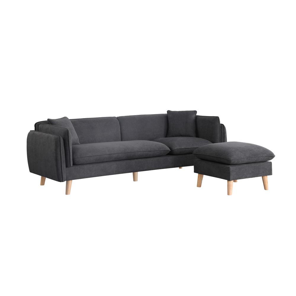 Brayden Dark Gray Fabric Sectional Sofa Chaise. Picture 3