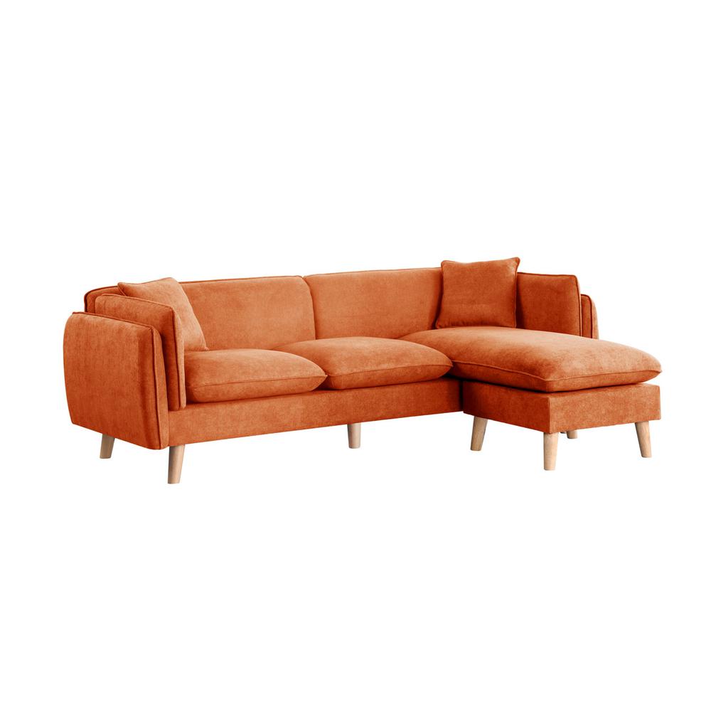 Brayden Orange Fabric Sectional Sofa Chaise. Picture 1