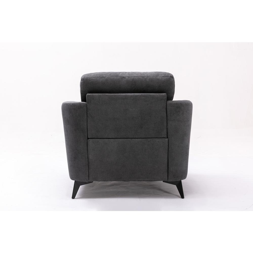 Callie Gray Velvet Fabric Sofa Loveseat Chair Living Room Set. Picture 11