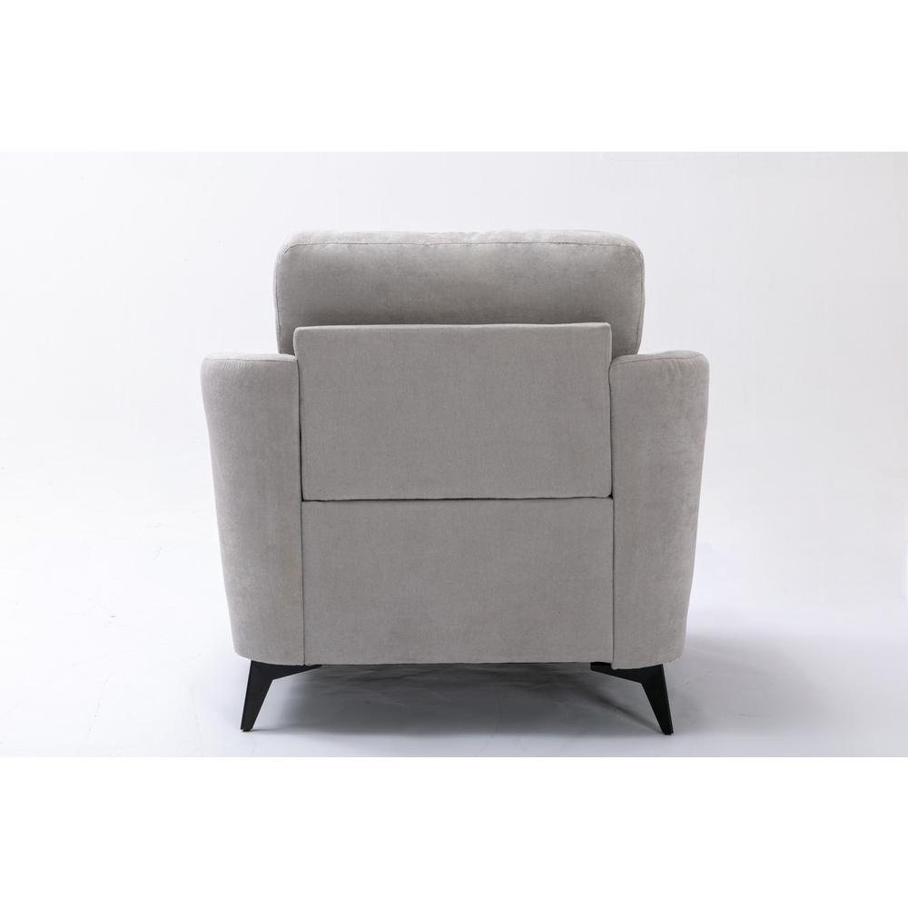 Callie Light Gray Velvet Fabric Sofa Loveseat Chair Living Room Set. Picture 12