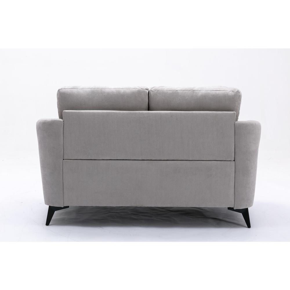Callie Light Gray Velvet Fabric Sofa Loveseat Chair Living Room Set. Picture 9
