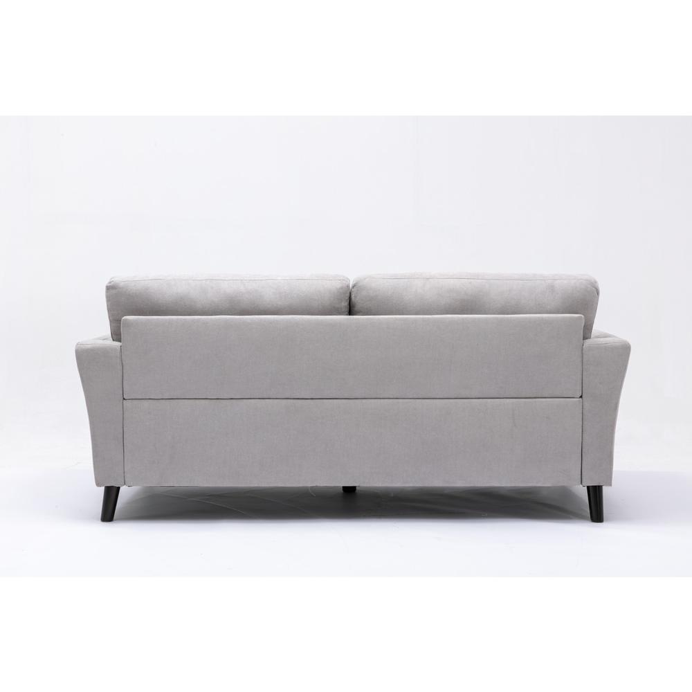 Damian Light Gray Velvet Fabric Sofa Loveseat Chair Living Room Set. Picture 4