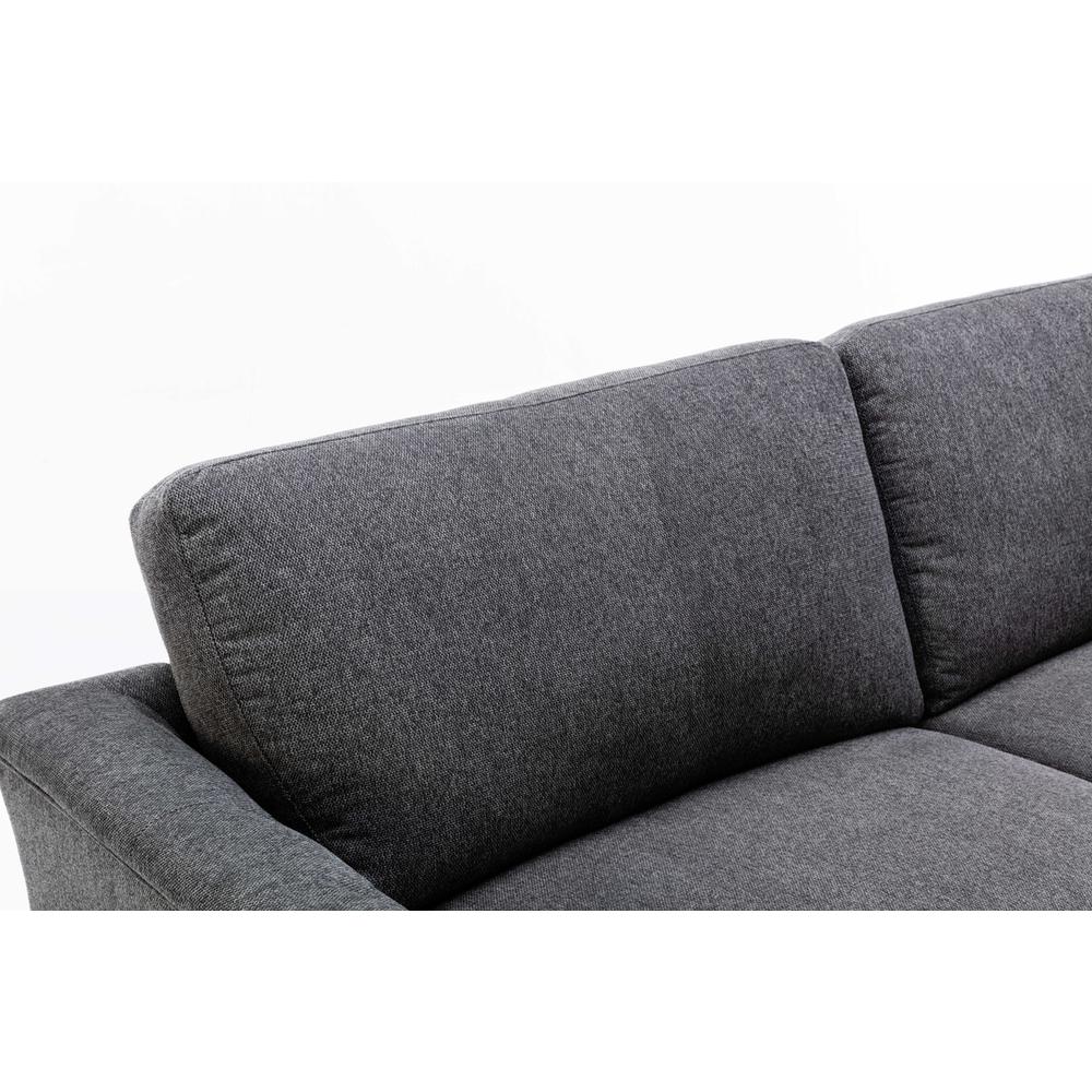 Stanton Dark Gray Linen Sofa with Tufted Arms. Picture 6