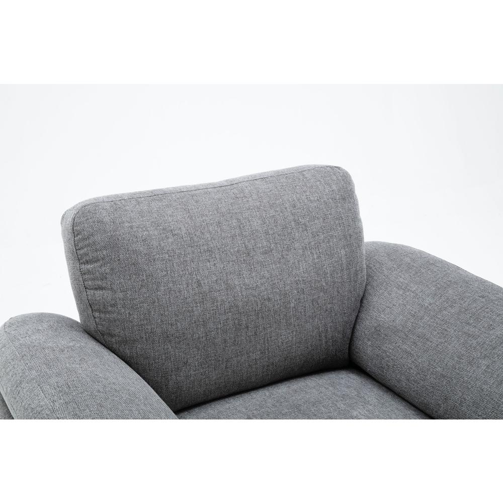 Villanelle Light Gray Linen Chair with Chrome Finish Legs. Picture 6