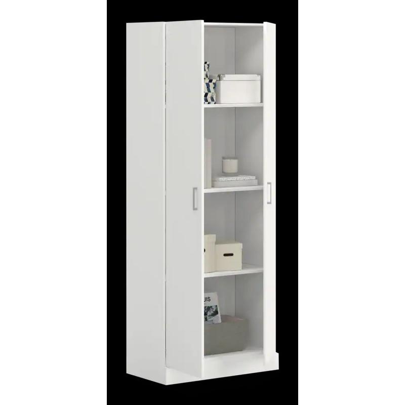 Alara White 60" Height Simplistic Modern Double Door Storage Cabinet. Picture 4