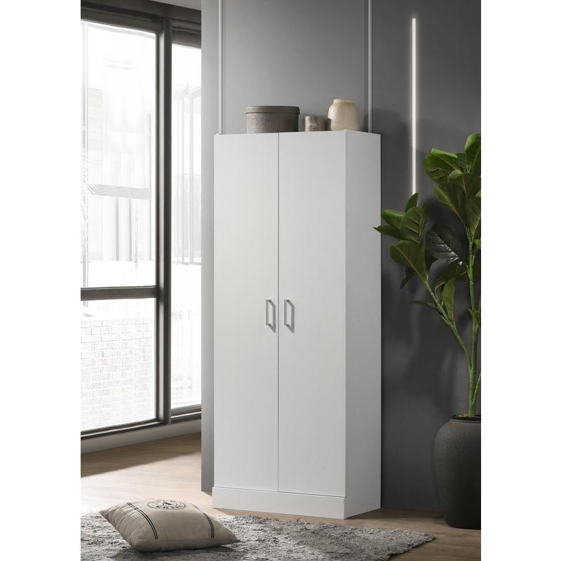 Alara White 60" Height Simplistic Modern Double Door Storage Cabinet. Picture 1