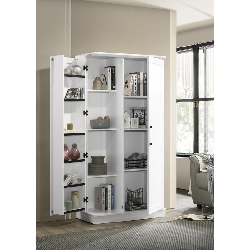 Lincoln White Storage Cabinet with Swing-Out Storage Door. Picture 2