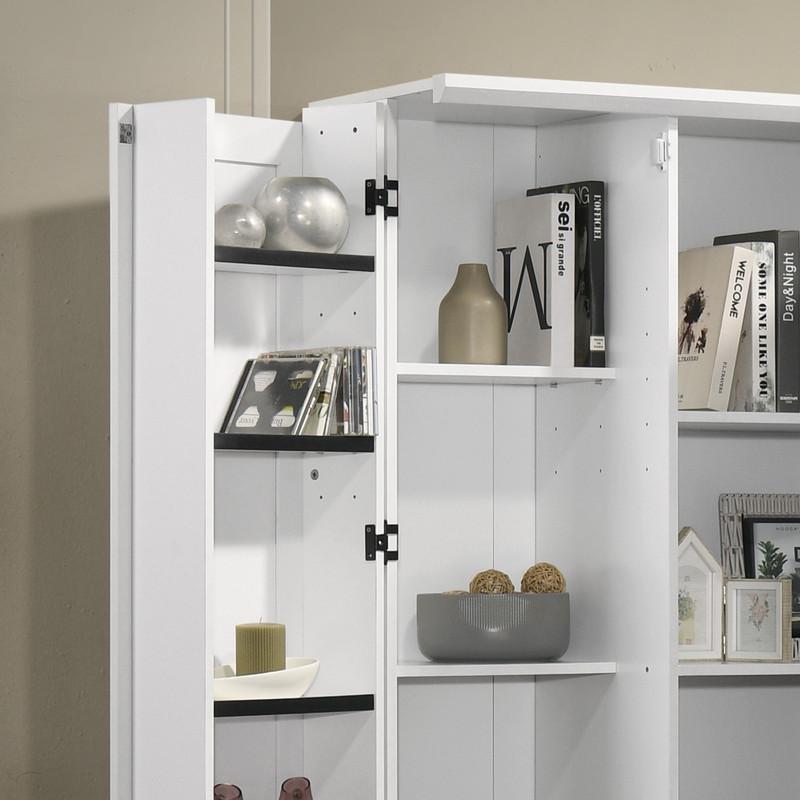 Lincoln White Storage Cabinet with Swing-Out Storage Door. Picture 3