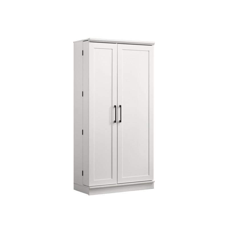Lincoln White Storage Cabinet with Swing-Out Storage Door. Picture 1