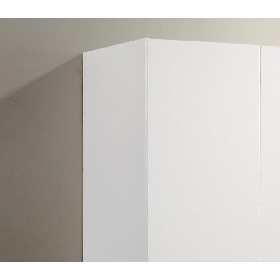 White 3-Door Wardrobe Cabinet Armoire with Storage Shelves and Hanging Rod. Picture 6