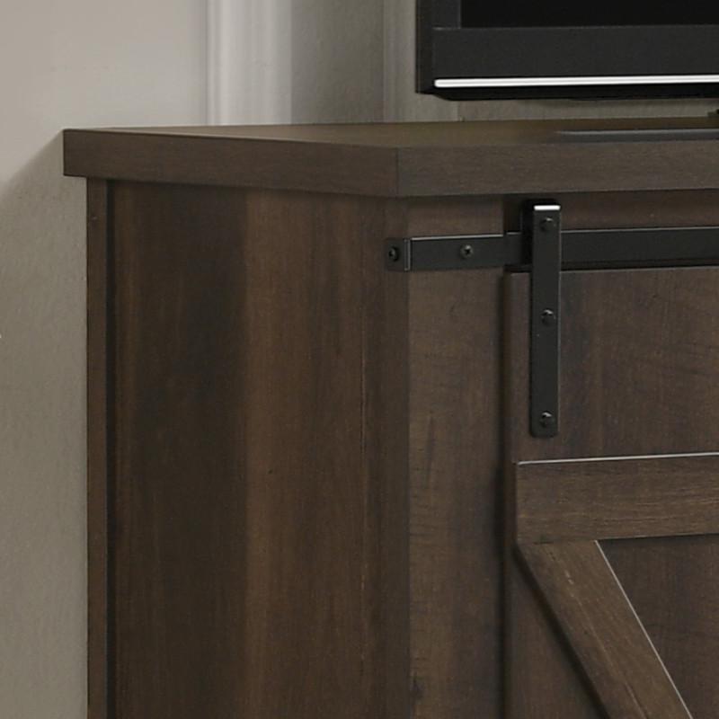 Asher Dark Dusty Brown 54" Wide TV Stand with Sliding Doors and Cable Management. Picture 5
