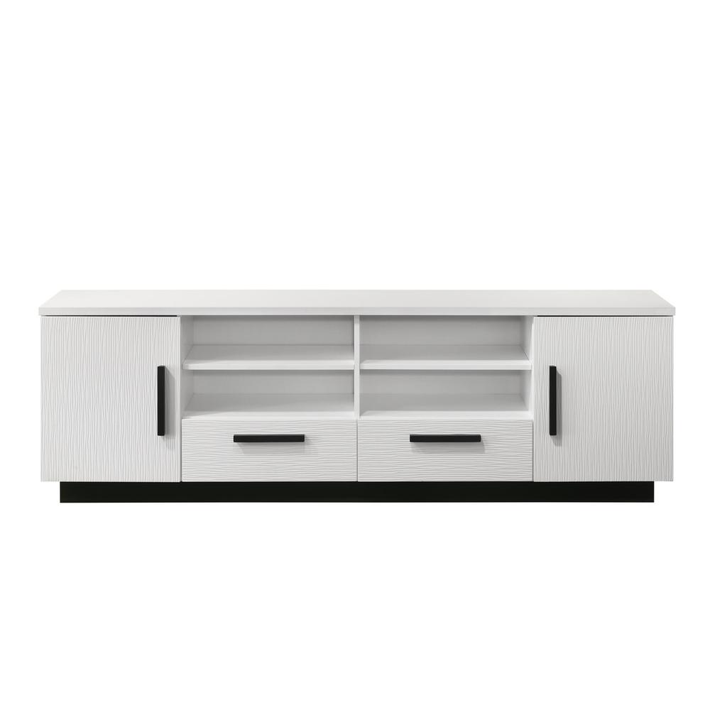 Matilda 70.5"W White Finish TV Stand with Drawers. Picture 1