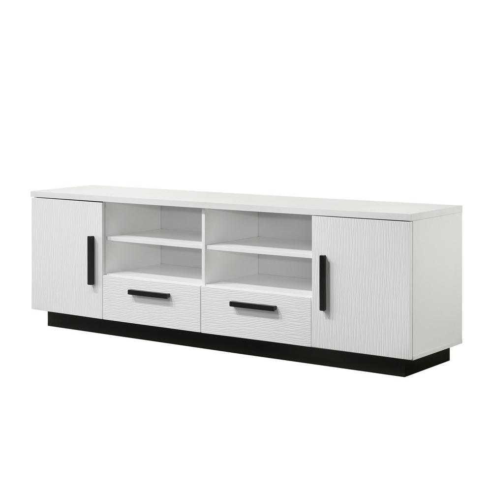 Matilda 70.5"W White Finish TV Stand with Drawers. Picture 4