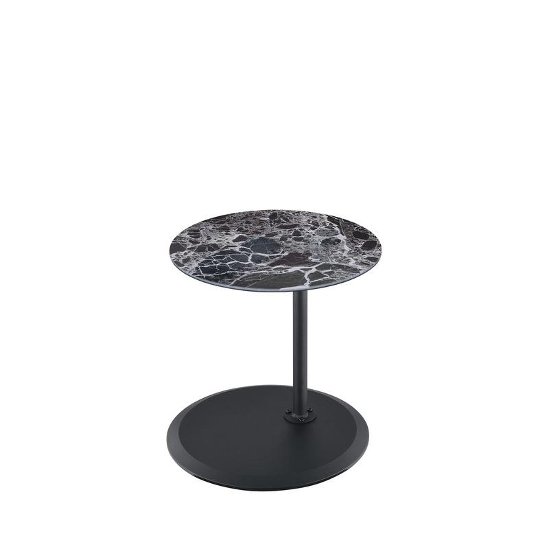 Orbit End Table with Height Adjustable Black Marble Textured Top. Picture 2