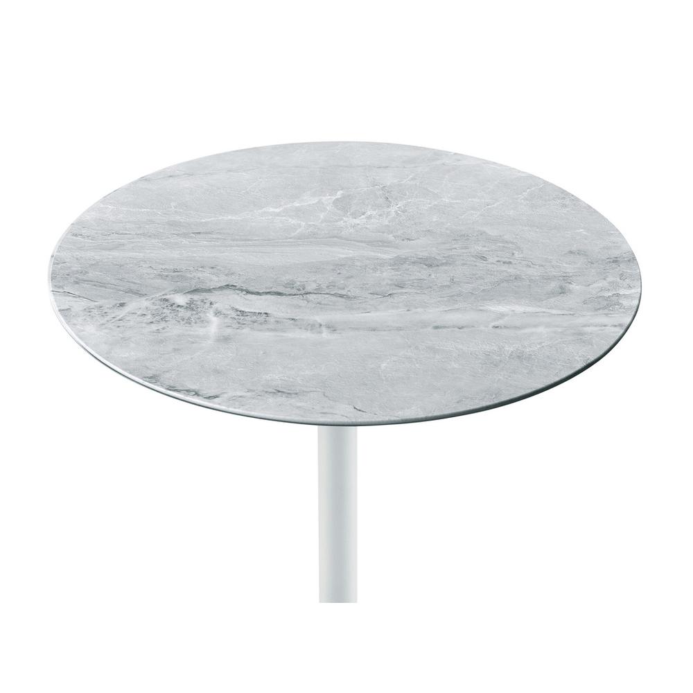 Orbit End Table with Height Adjustable Gray Marble Textured Top. Picture 4