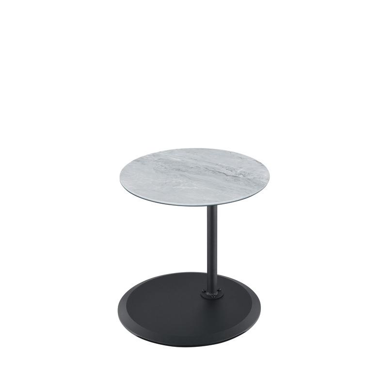 Orbit End Table with Height Adjustable Gray Marble Textured Top. Picture 3