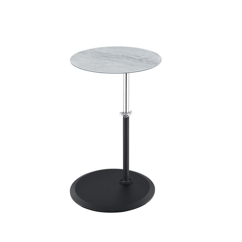 Orbit End Table with Height Adjustable Gray Marble Textured Top. Picture 2