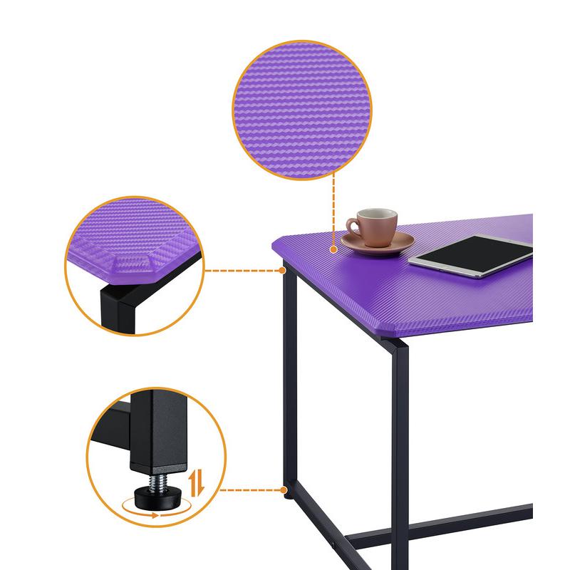 GT 3 Piece Violet Carbon Fiber Wrap Coffee Table and End Table Set. Picture 5