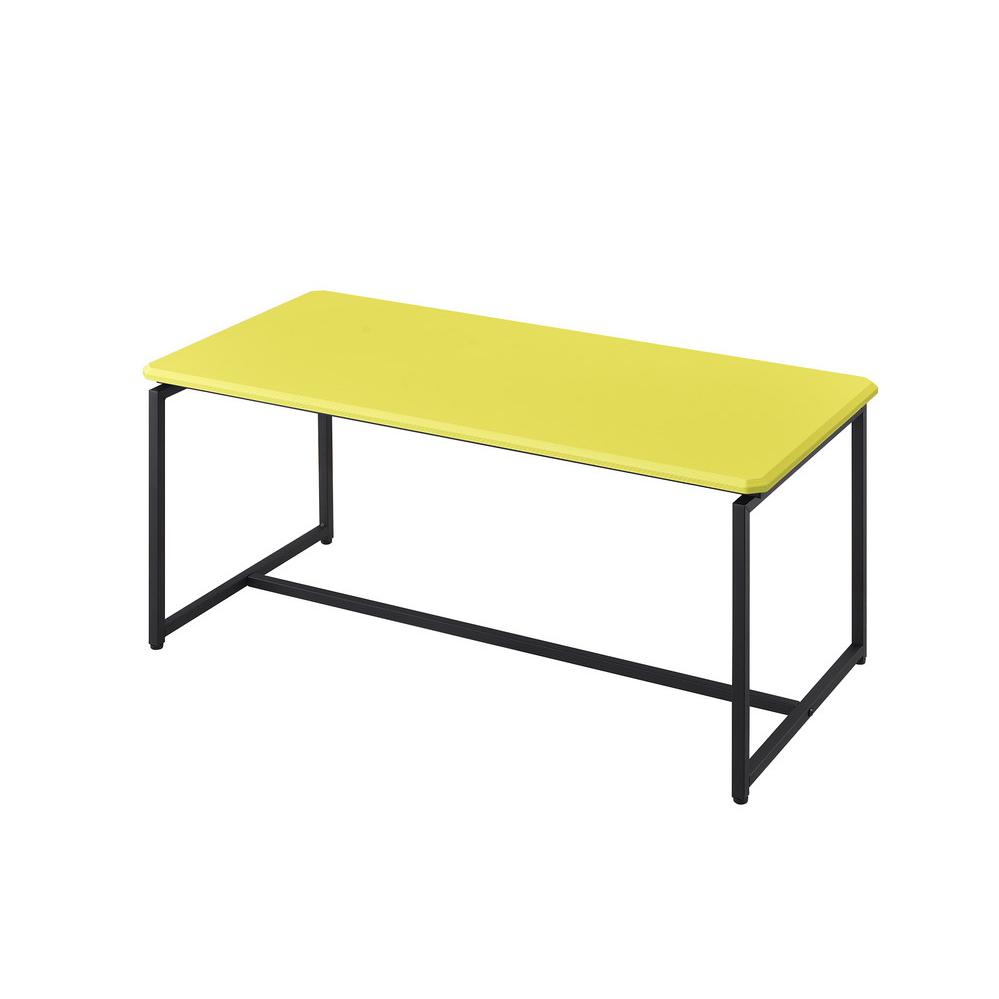 GT 3 Piece Yellow Carbon Fiber Wrap Coffee Table and End Table Set. Picture 2