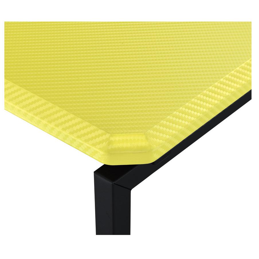 GT 3 Piece Yellow Carbon Fiber Wrap Coffee Table and End Table Set. Picture 6