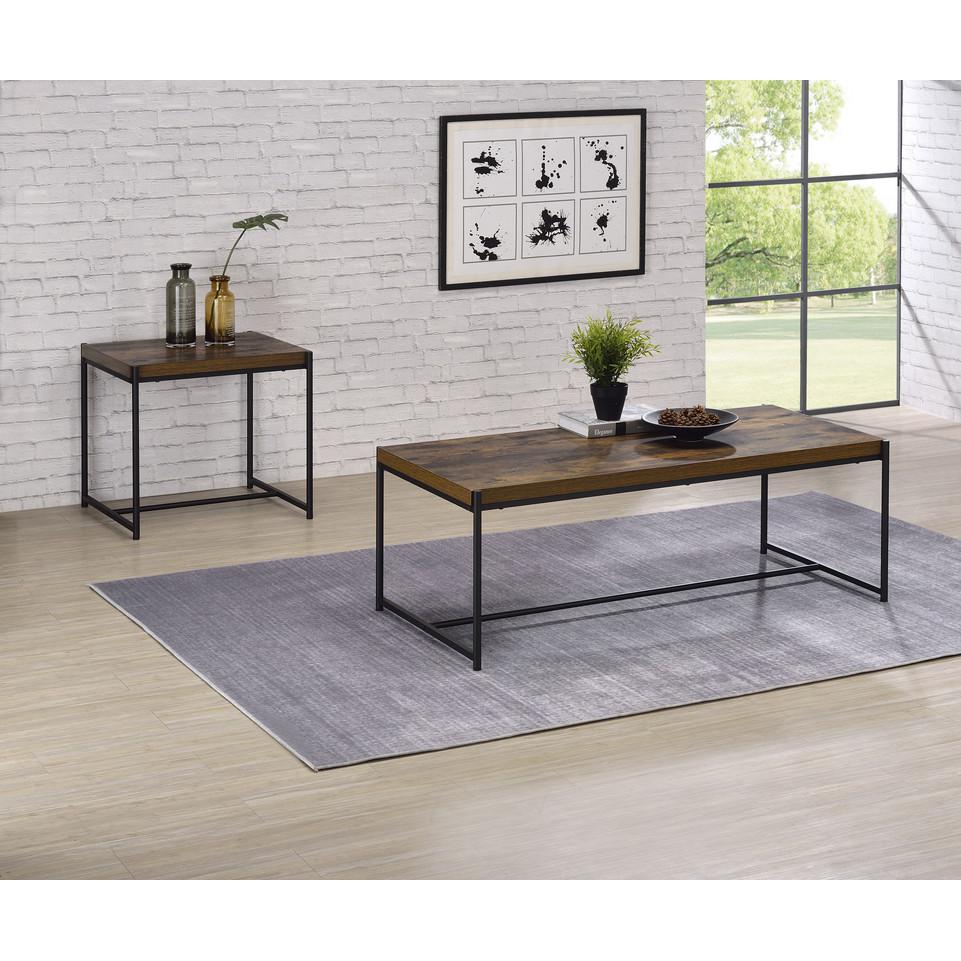 Lennox 3 Piece Brown Coffee and End Table Set. Picture 6