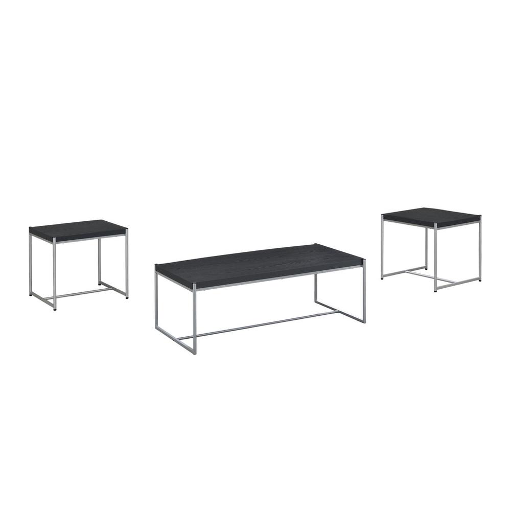 Lennox 3 Piece Black Coffee and End Table Set. Picture 1