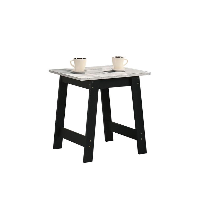 Kenzo Black End Table with Marble Top Finish. Picture 1