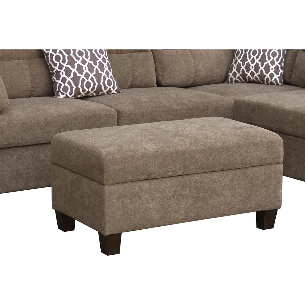 Fabric Sectional Sofa with Right Facing Chaise, Storage Ottoman. Picture 2