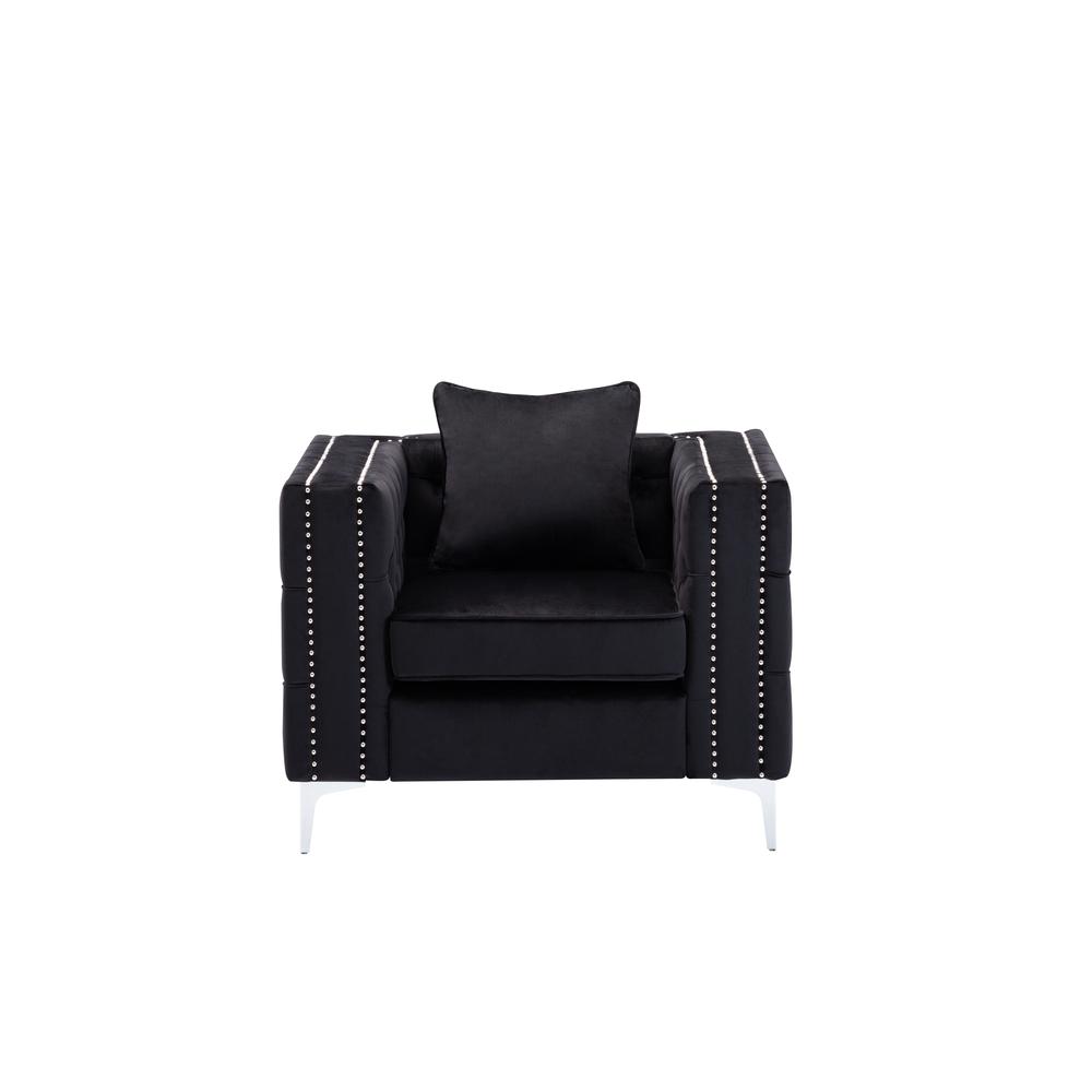LILOLA Lorreto Black Velvet Chair. The main picture.
