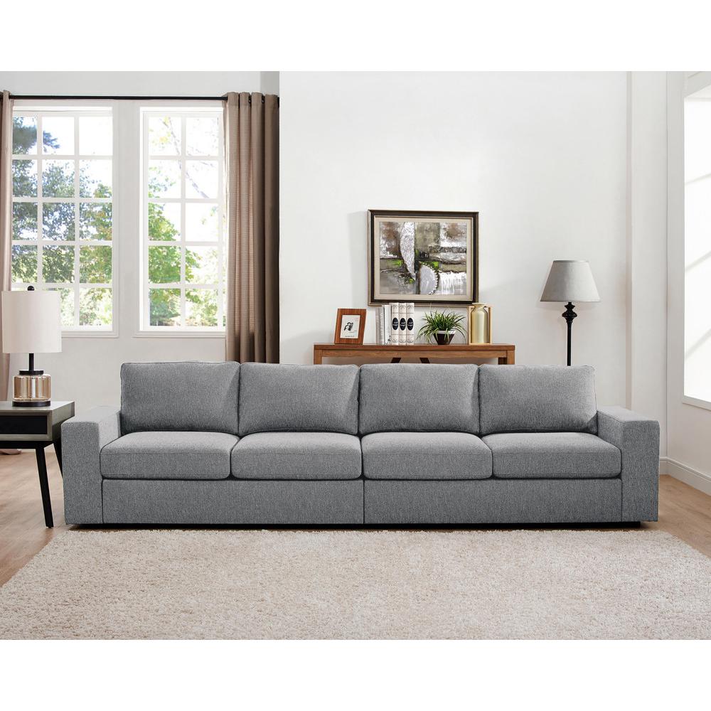 Jules 4 Seater Sofa in Light Gray Linen. Picture 2