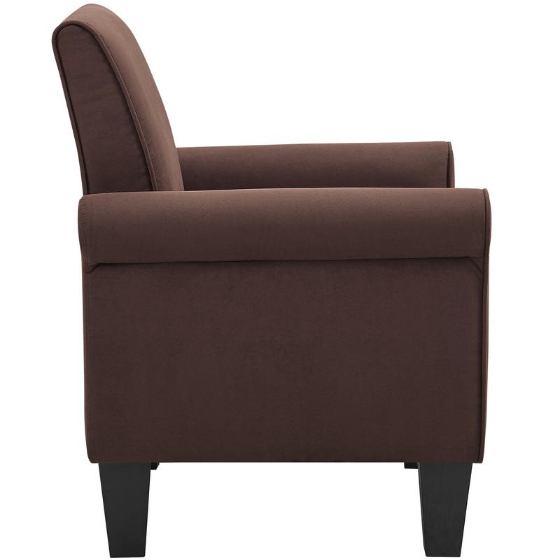 Angelo Chocolate Microfiber Fabric Armchair. Picture 2