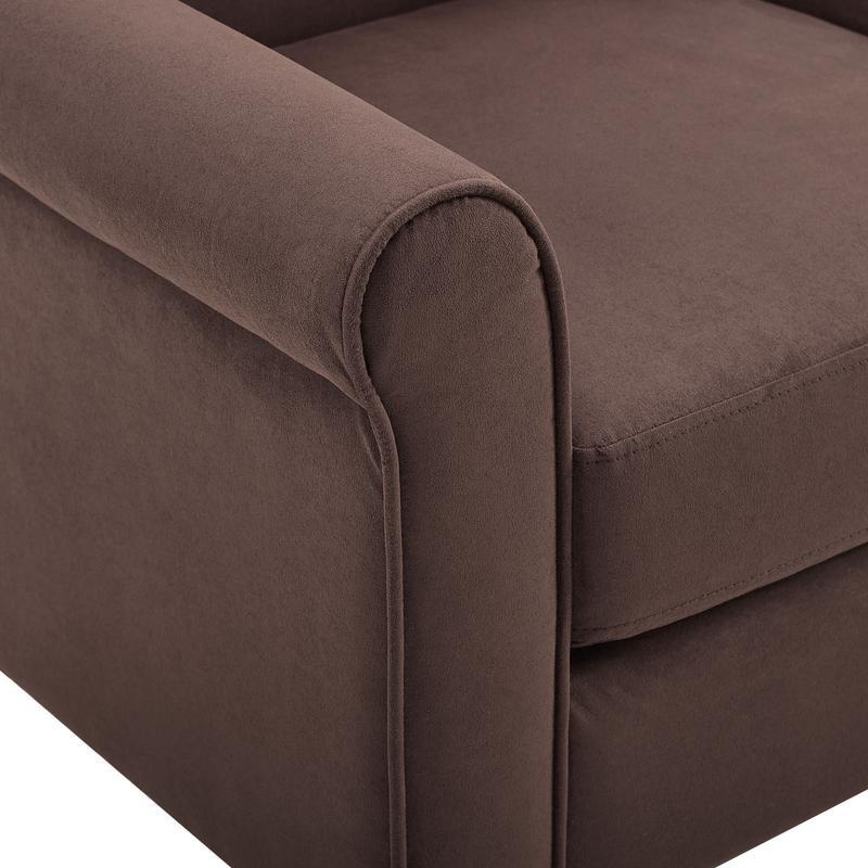 Angelo Chocolate Microfiber Fabric Armchair. Picture 5