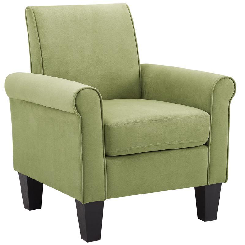 Angelo Green Microfiber Fabric Armchair. The main picture.
