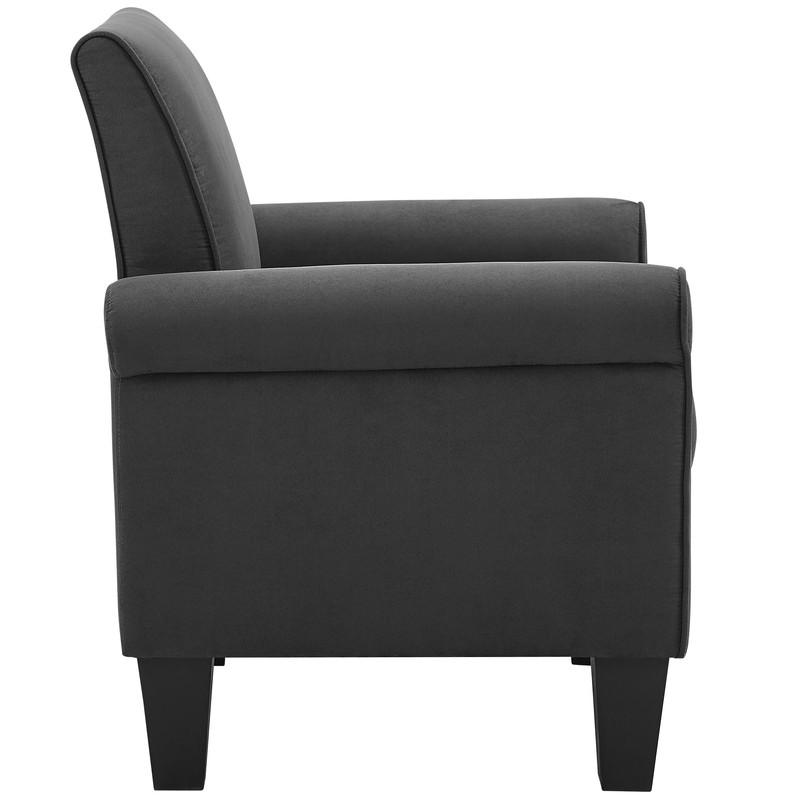 Angelo Dark Gray Microfiber Fabric Armchair. Picture 3