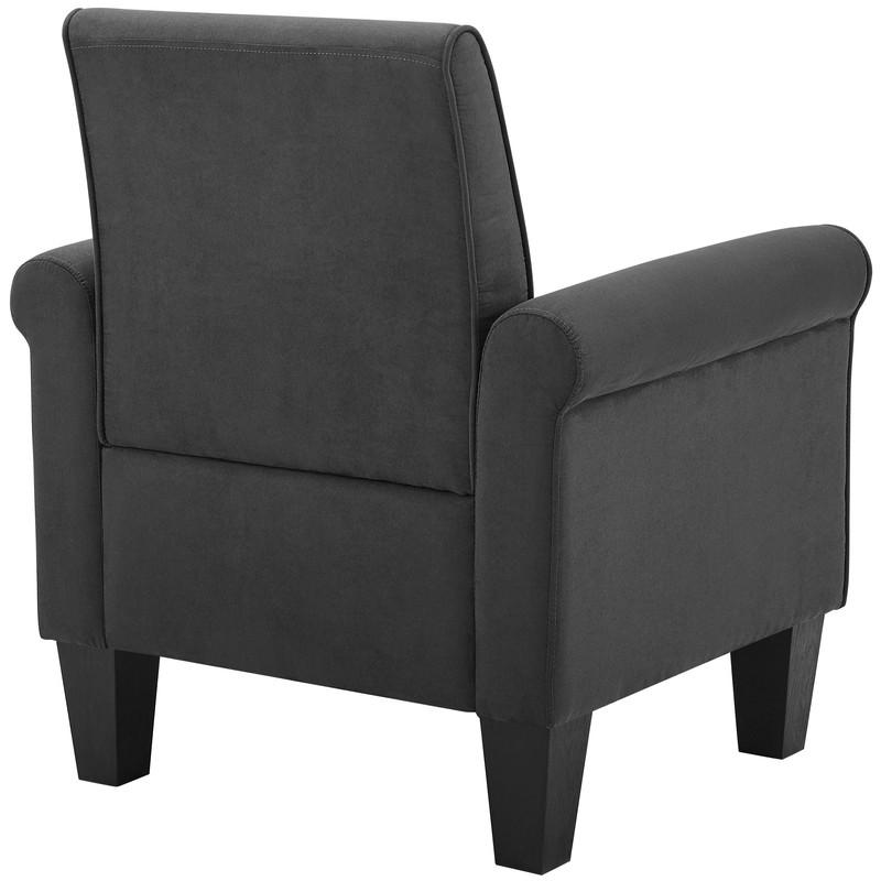 Angelo Dark Gray Microfiber Fabric Armchair. Picture 4