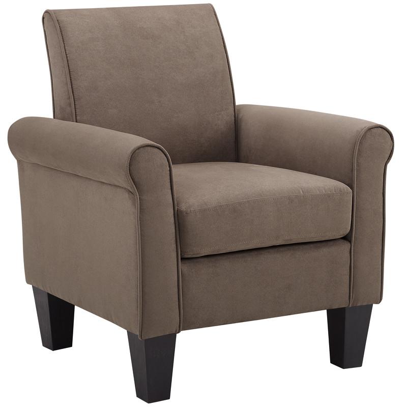 Angelo Light Brown Microfiber Fabric Armchair. Picture 1